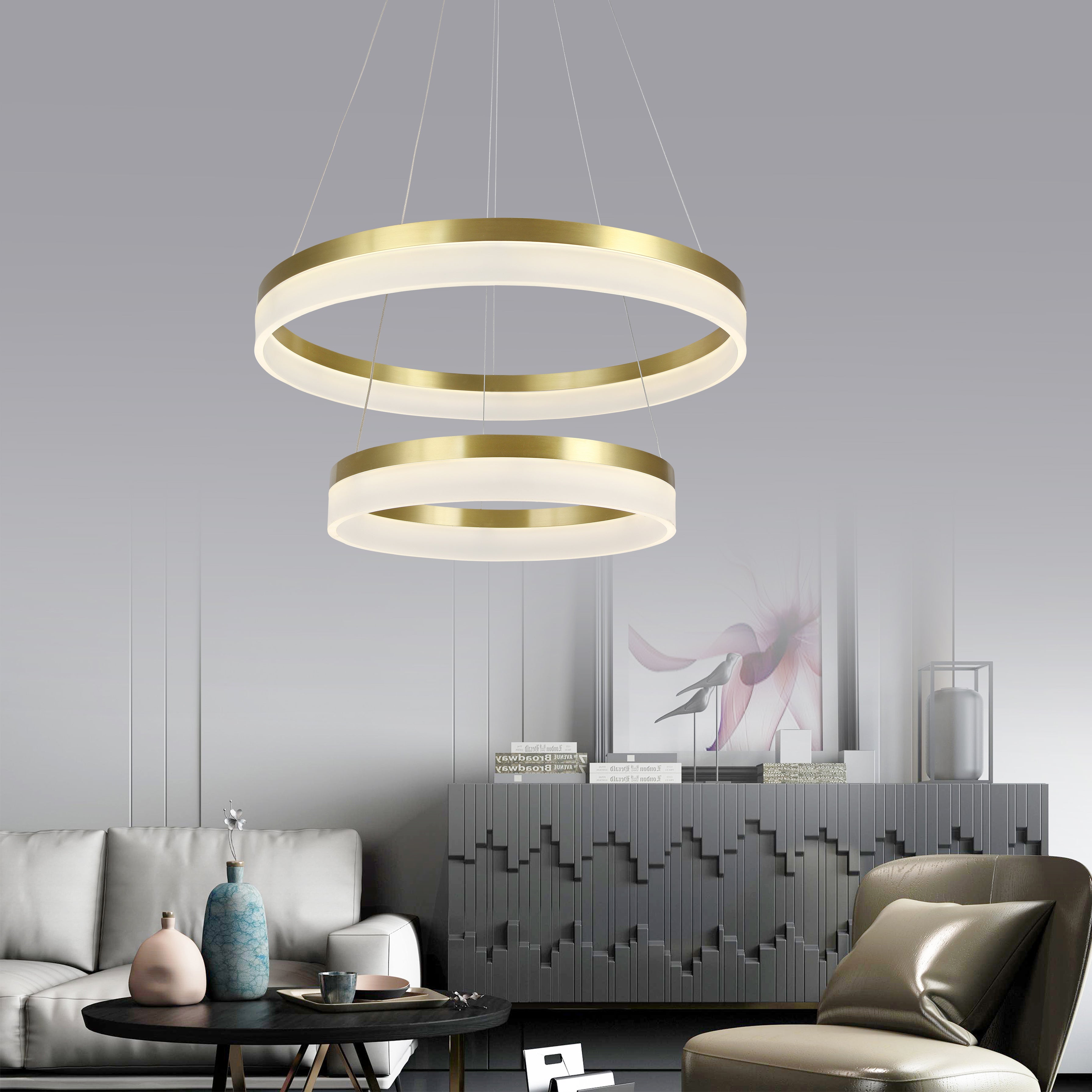 Eurofase Lighting Sassi Chrome 48-Inch LED Ring Chandelier 43925-018 |  Bellacor