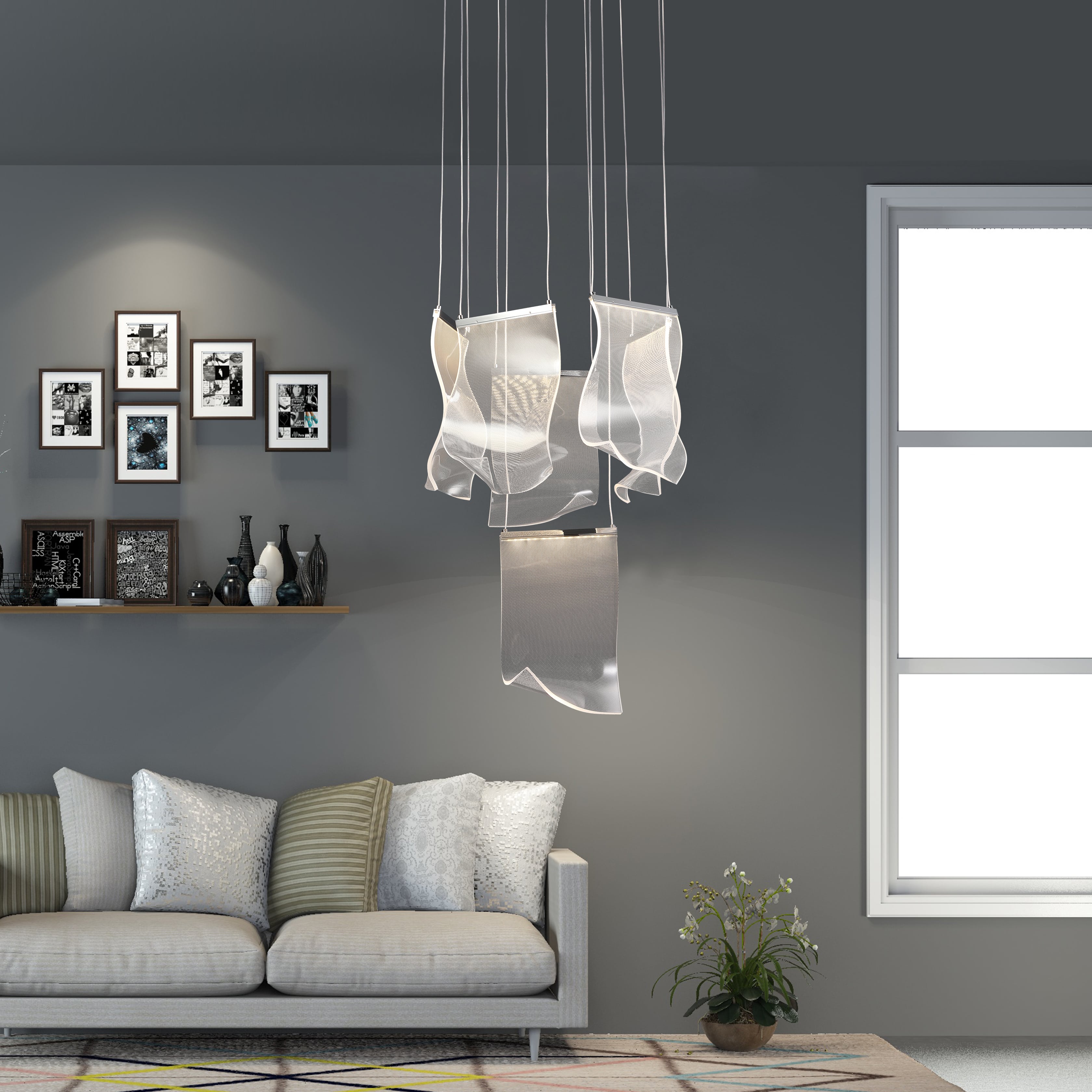 Our Abstract six sheets LED Pendant Light chandelier will dazzle your eyes with its soft, gentle glow. Viva led miami , LIFE LED™  